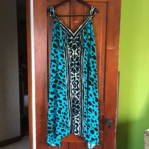 INC turquoise leopard print tank dress, 2X